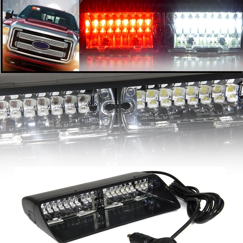 

Red White 16 LED Strobe Light High Intensity LED Emergency Hazard Warning ForCar SUV Truck Interior Windshield With Suction Cups