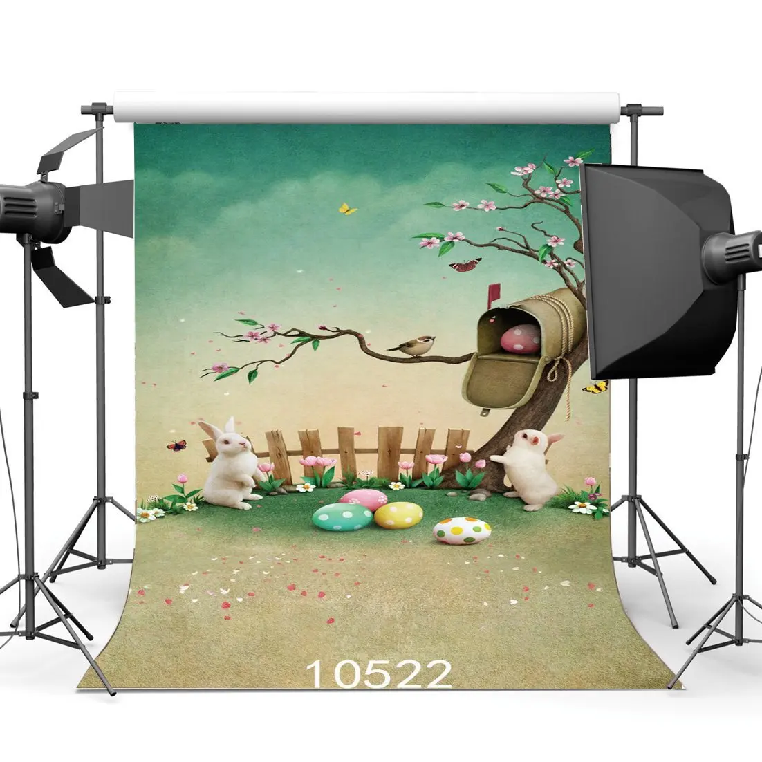 

Photography Backdrops Cartoon Easter Eggs Rabbits SceneSeamless Newborn Baby Toddlers Lover Portraits Background