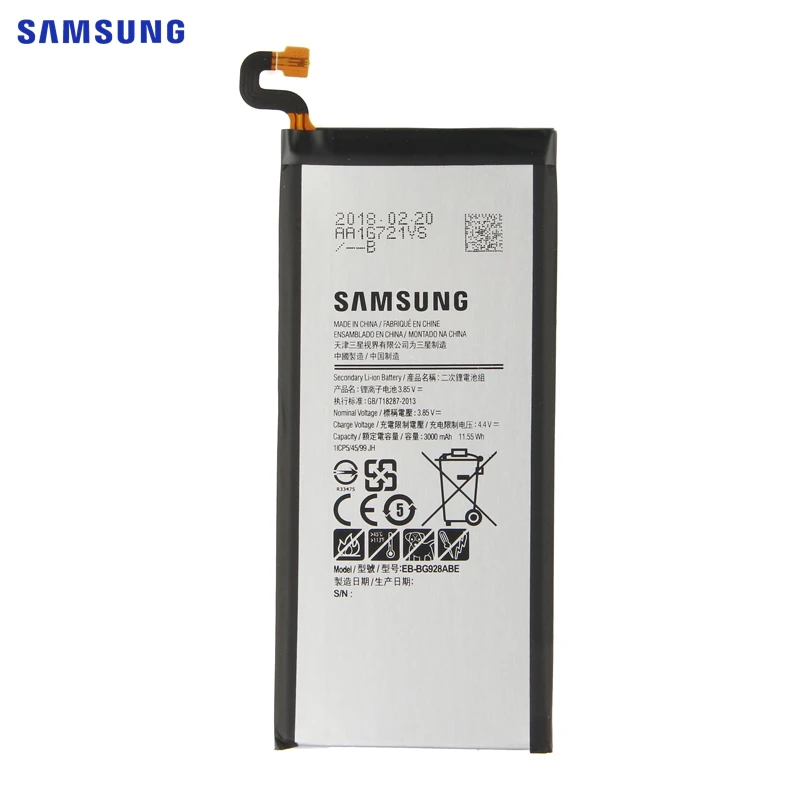 Оригинальная батарея samsung EB-BG928ABE для samsung GALAXY S6 edgePlus SM-G9280 G928P G928F G928V G9280 G9287 S6edgePlus 3000 мА-ч