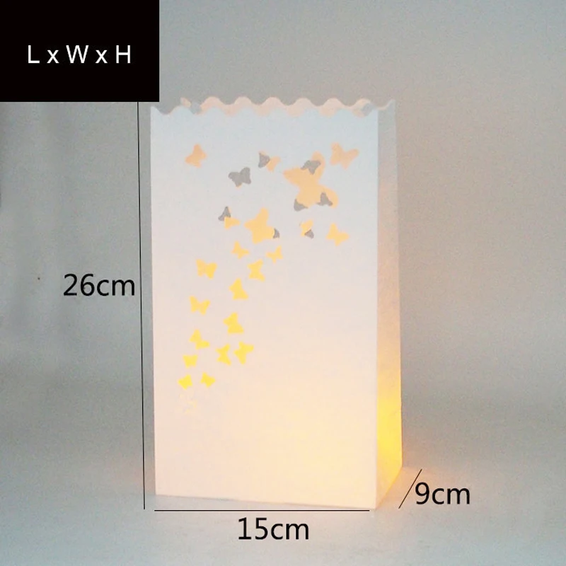 20 шт. праздничные фонарики бумажные пакет для свечей уличное освещение свечи
