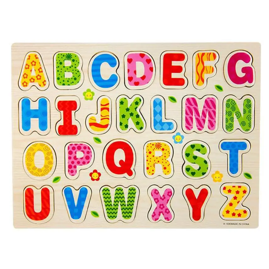 

26pcs Wood Alphabet English Letters Puzzle Jigsaw Educational Toy Levert Dropship