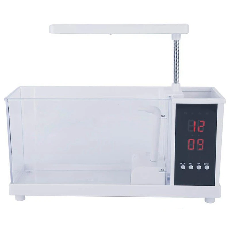 

Mini Aquarium Fish Tank Usb Aquarium With Led Lamp Light Lcd Display Screen And Clock Fish Tank Aquarium Fish Tanks