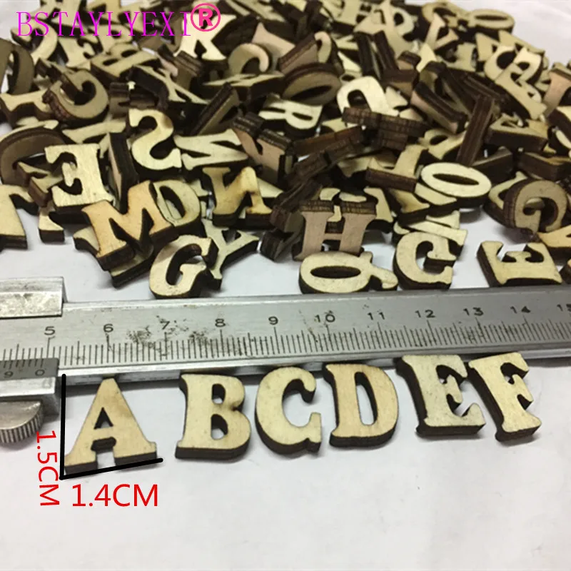 100PCS Rustic Style Capital Wooden Letters Alphabet Wood Cutout 182pcs ...