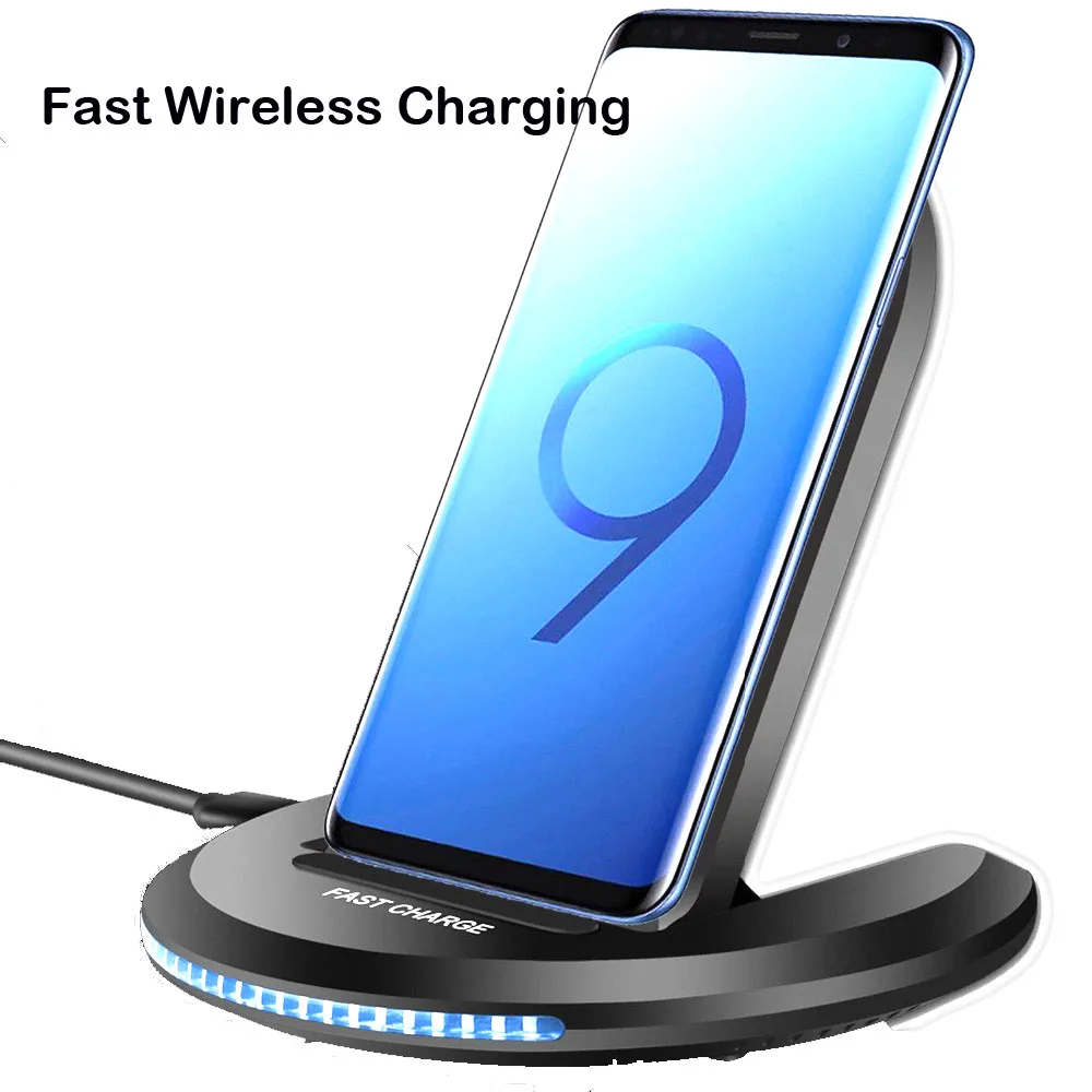 

10W quick Qi Wireless Charger pad for iPhone X XS 8 Plus Samsung S9 note9 huawei mate20 pro Phone Fast Wireless Charging Stand