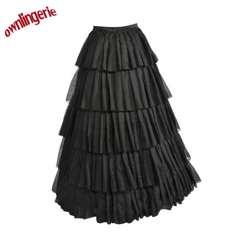 Free shipping Rockabilly Petticoat Wide Hem Cotton Maxi Skirt Long