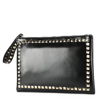 

122917 new hot unisex women men fashion rivet cool envelope bag hand bag