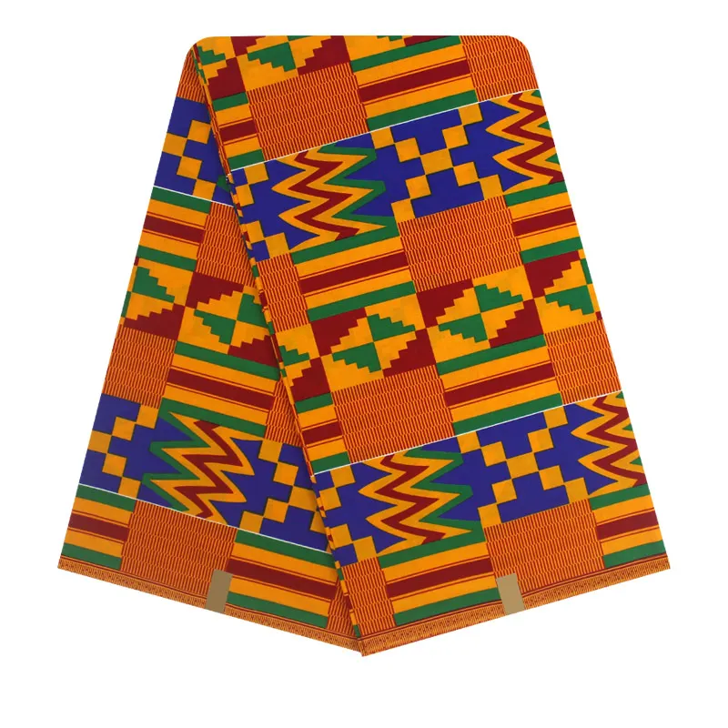 Африканский принт Kente Ткань KENTE Kitenge Гана 6 ярдов Y-736 | Дом и сад