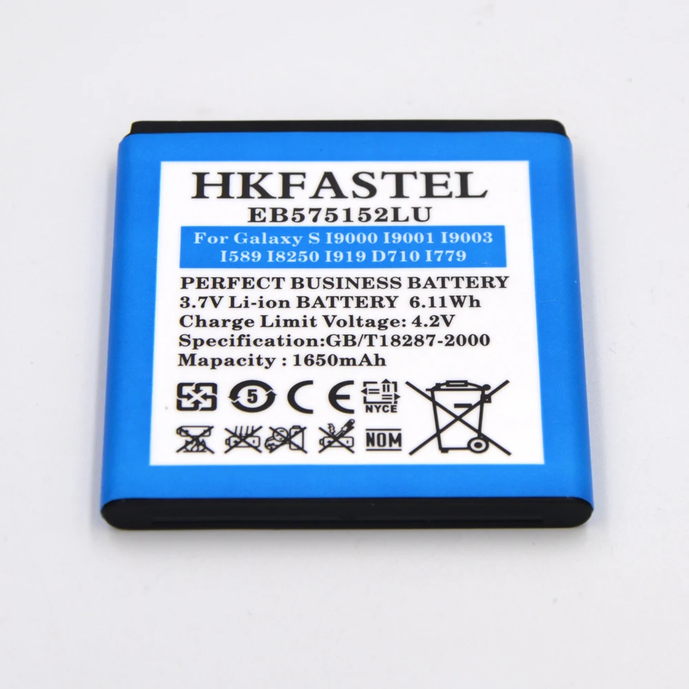 HKFASTEL EB575152LU батарея мобильного телефона для samsung Galaxy S I9000 i9001 I9003 I589 I8250 I919 D710 I779