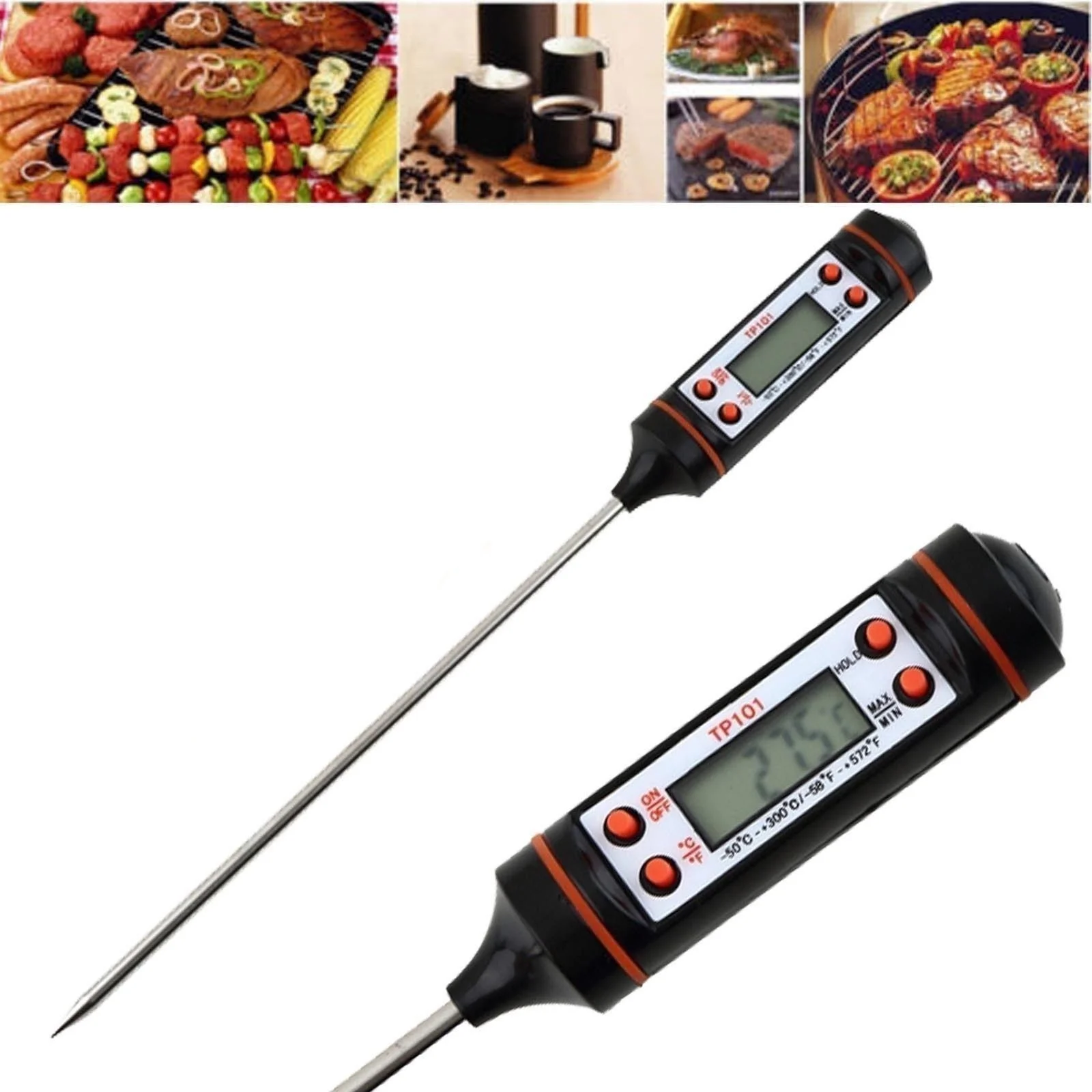 DHL 50PCS Electronic Meat Thermometer Kitchen Digital Cooking Food Probe BBQ Cooking Tools