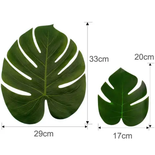 12 шт. Зеленые искусственные тропические листья пальмы Гавайские Луау вечерние украшения стола