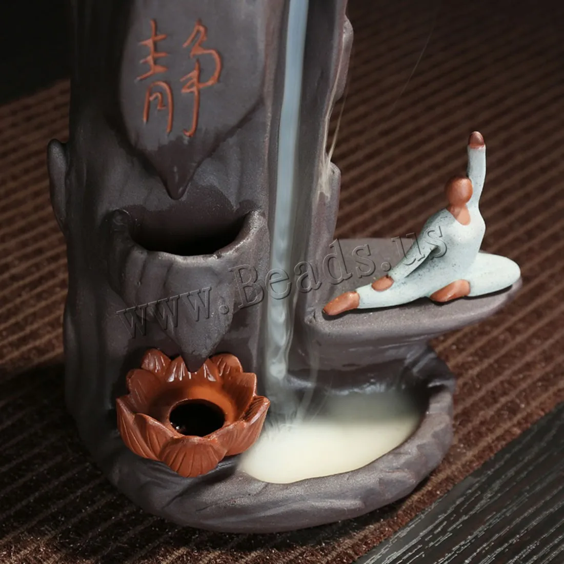 Creative Mountain Lotus Flower Incense Burner Ceramic Waterfall Backflow Incense Holder Censer Use In Home Office Teahouse