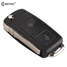 KEYYOU 2 Buttons Flip Folding Remote Car Key Case FOB Shell For Vw VOLKSWAGEN MK4 Seat Altea Alhambra Ibiza