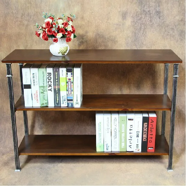 LOFT vintage industrial style wrought iron wood bookcase shelf Specials