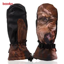 Boodun ветроустойчивый Влагоустойчивый термический мужские зимние лыжные перчатки Сноуборд Снегоход Мотоцикл Велоспорт на открытом воздухе Нескользящие перчатки