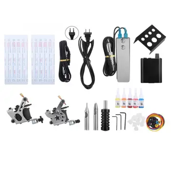

Starter Tattoo Machine Kit Set 2 Types Professional Power Tattoo Kit Liner Shader Tattoo Machine Permanent Makeup
