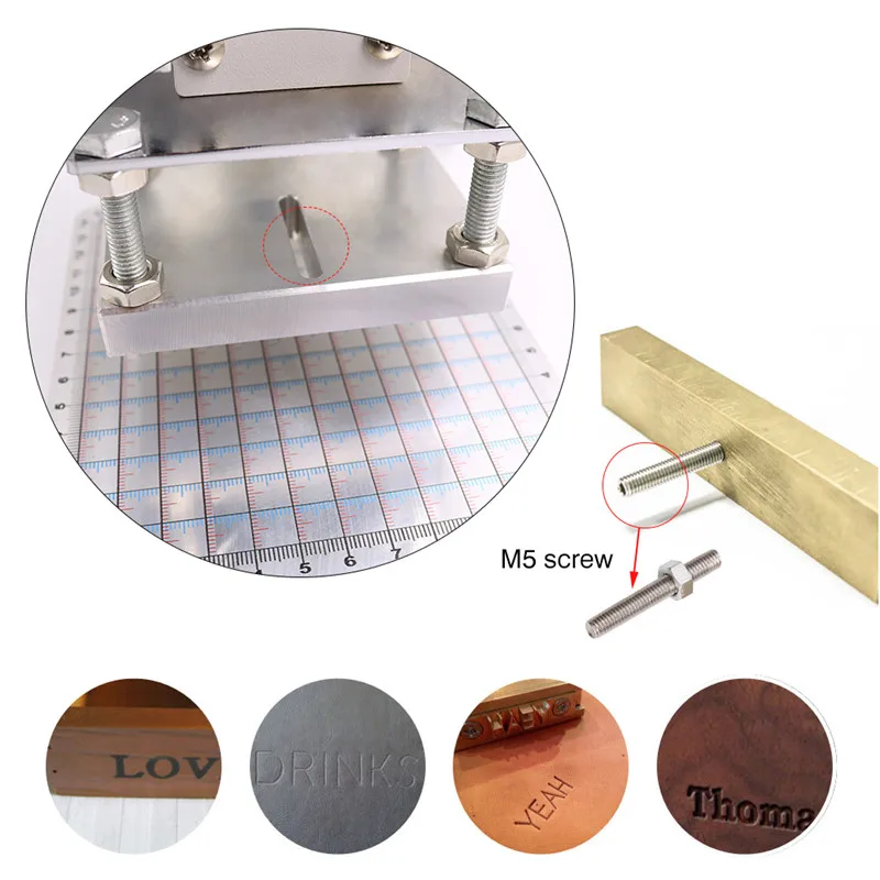Hot Foil Stamping Machine T-slot Copper Letters Die Cut Deboss Mold Customized Font DIY Character  For PVC Leather Embossing  (15)