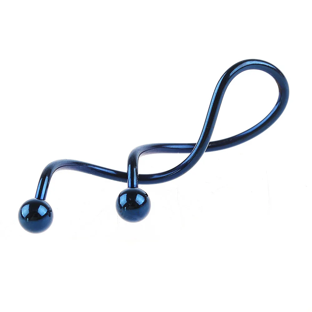 1 шт. спиральные ушные Промышленные Штанги для пирсинга пупка кольцо пупка пирсинг серьги уха пирсинг - Окраска металла: blue