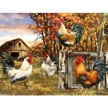 

Hot ! Needlework cock Diamond Embroidery Painting Home Decoration Diamond Mosaic Painting Square Rhinestones of Pictures K303
