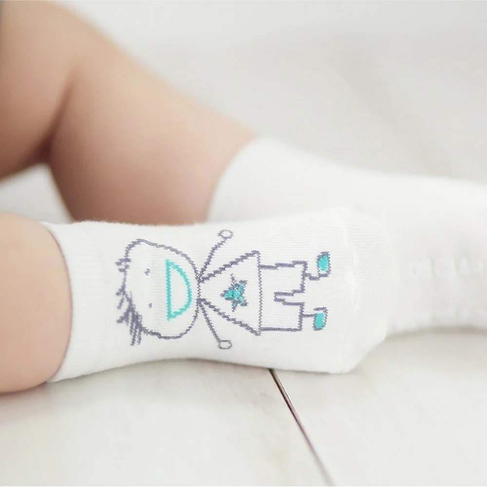 Новые детские носки для малышей, хлопковые милые мягкие короткие Нескользящие весенние носки для мальчиков и девочек, От 0 до 4 лет 1 пара носков для малышей