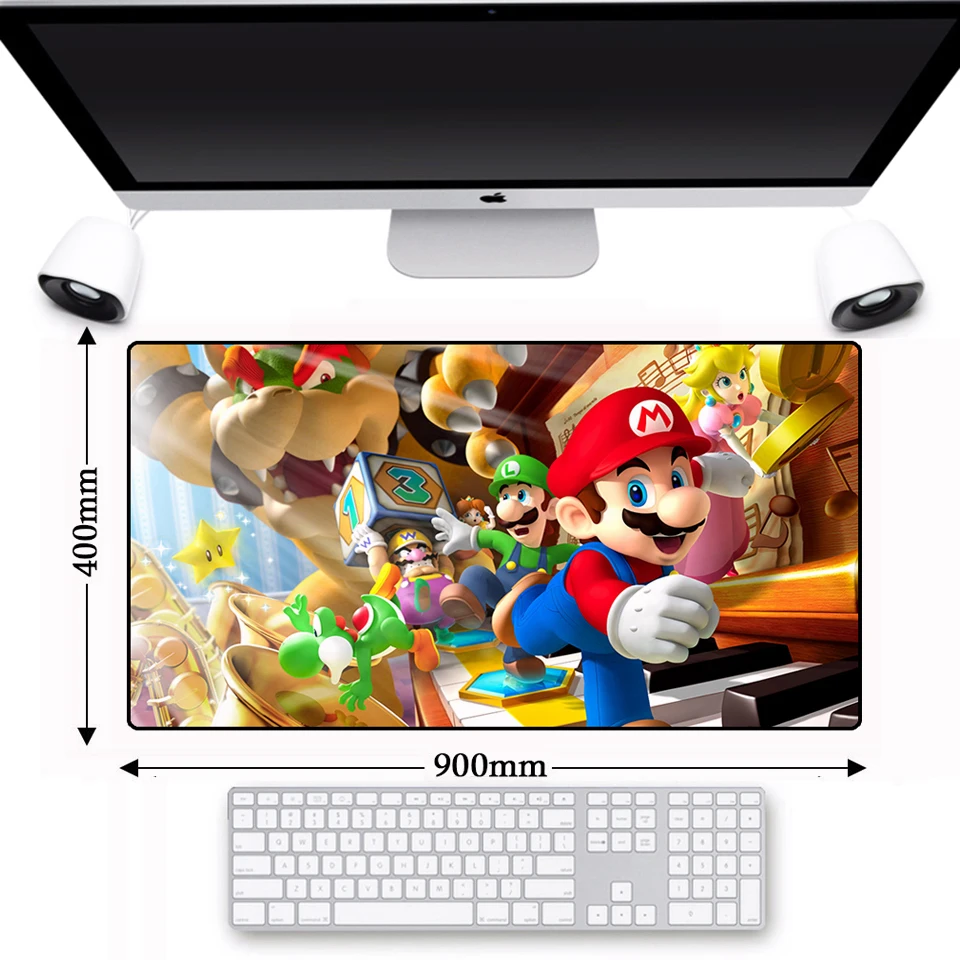 

Locking Edge Large 900*400 Marioe Natural Rubber Gaming Keyboard Mouse Pad Non-slip Gamer Mice Mat Pad Laptop Desk Mat Mousepad