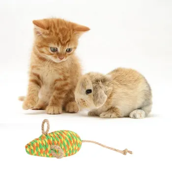 

Cat Toy Rope plush toy shake movement mouse pet Kitten funny movement rat Little interactive bite toy For Gatos