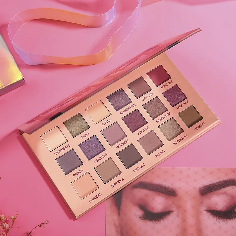 

Desert Rose Gold 18 Color Eyeshadow Dish Earth Pearl Beginner Waterproof Not Blooming Beauty Eyeshadow