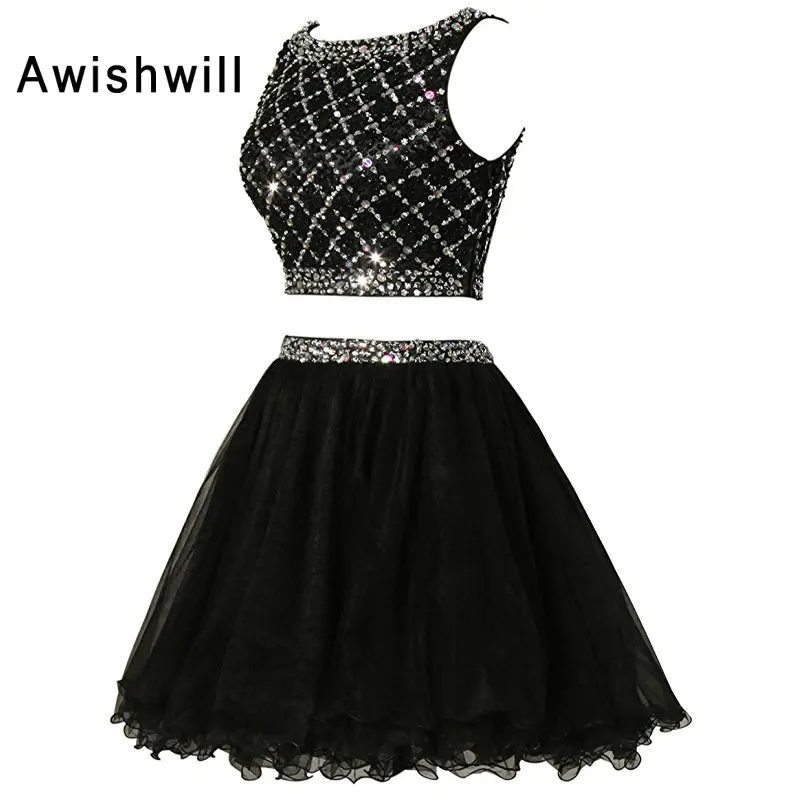 two piece little black dress