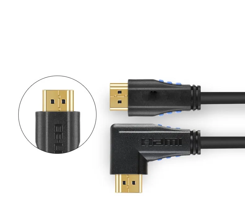 4K* 2K 60HZ HDMI 2,0 кабель 90 градусов вниз и вверх и влево и вправо Угловой HDMI кабель 2,0 3 М 1,5 м 1 м 3D поддерживает до 3840X2160/60 Гц