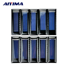 AIYIMA 10Pcs Mini Solar Panel New 0.5V 100mA Solar Cells Photovoltaic panels Module Sun Power battery charger DIY 53*18*2.5mm