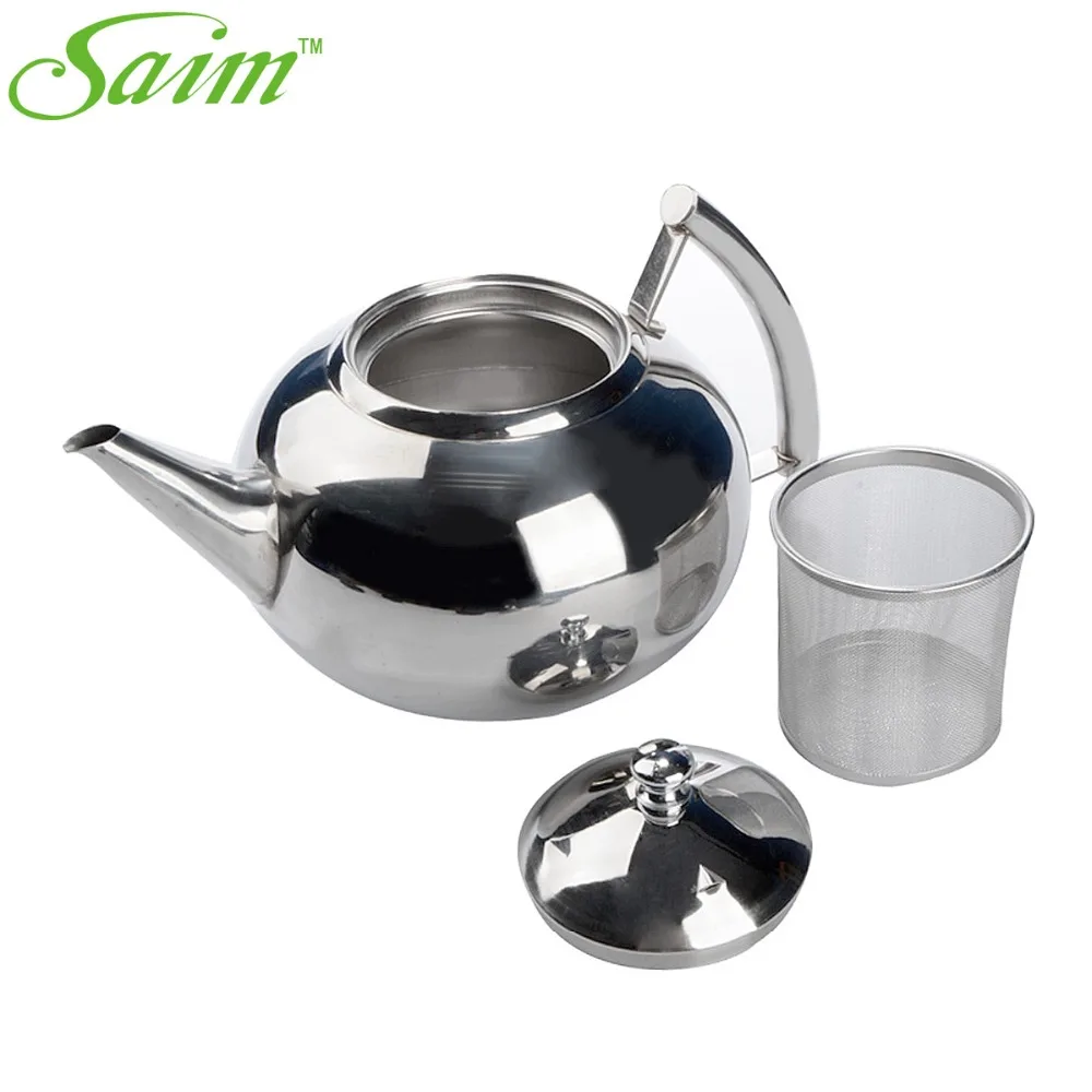 

1/1.5/2L Stainless Steel Teapot Poue Coffee Drip Kettle Tea Filter Pot Tea Maker Round Tea Kettle Pot Kung Fu Tea Set Accessory