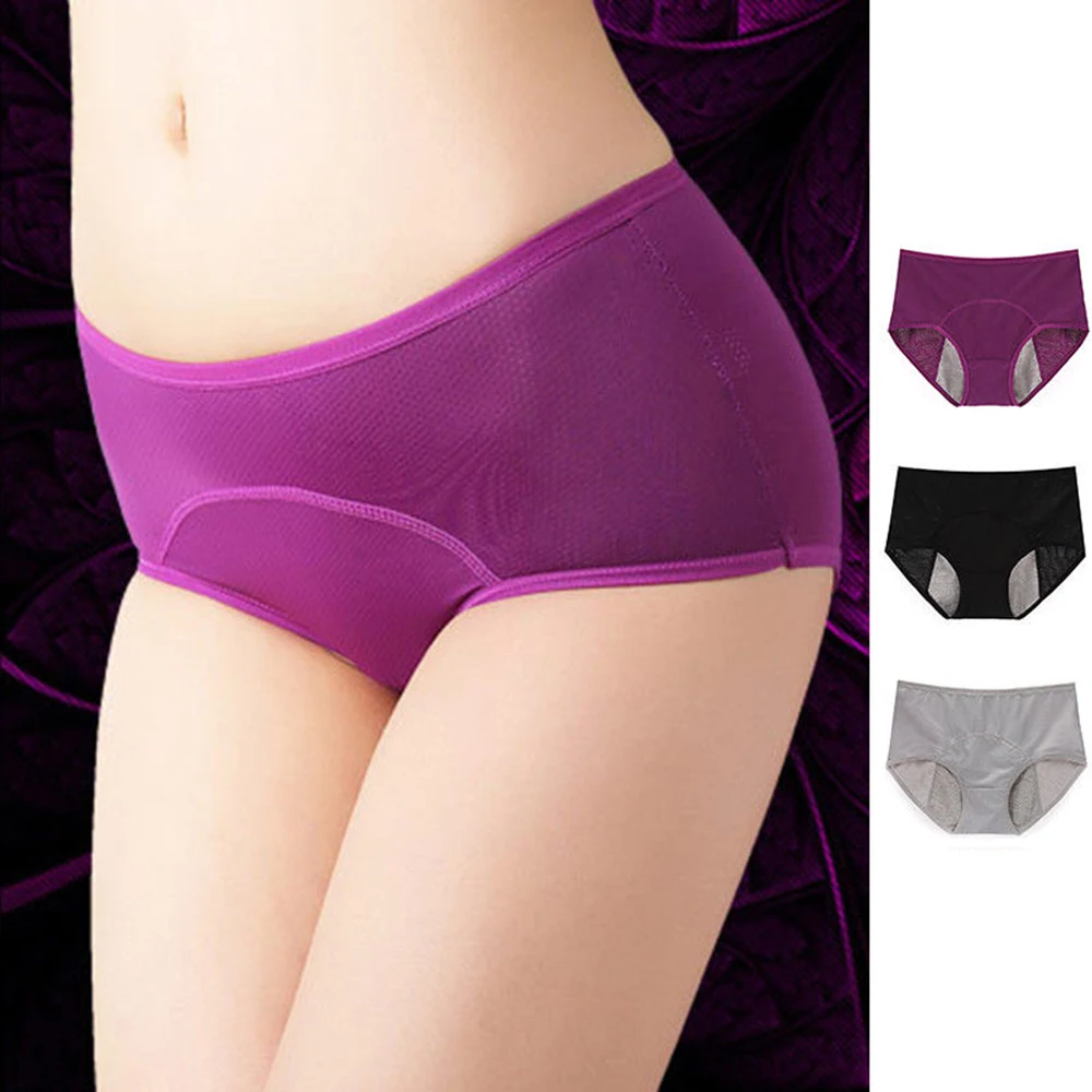 Women Menstrual Period Leakproof Mesh Holes High Waist Panties Underwear 2018 Women Mid Rise