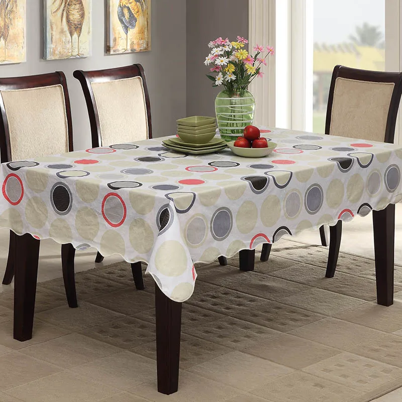 

Sytlish Table Cloth Country Style Circles Print Multifunction Rectangle Table Cover Tablecloth Home Kitchen Decoration