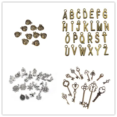 Handmade Antique Charm Pendants Mixed Fashion Jewelry Making Findings Silver Color European Bracelets DIY Charms New