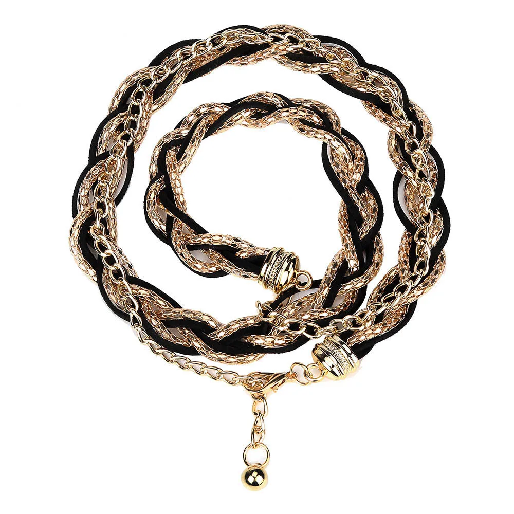 

JAYCOSIN Chain Belts For Women Hot Selling 2019 Women's Lady Fashion Metal Chain Braided Style Belt Body Chain New Arrival