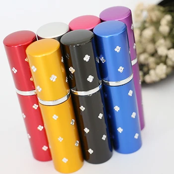 

5ML 5/10pcs Fashion Aluminum Portable Travel Perfume Spray Empty Bottle Glass Perfume Cosmetics Sprayer Free Shipping