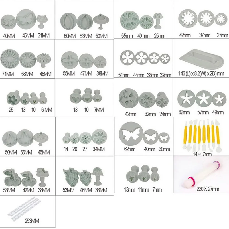 Помадка резаки инструмент набор для декорирования тортов Sugarcraft помадка плунжеры печенья Форма для пирога, посуда для выпекания принадлежности