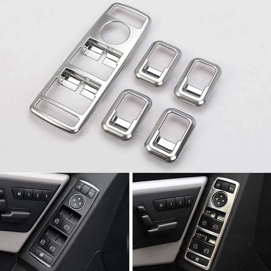 Chrome Window Car font b Interior b font Trim Lift Switch Button Covers Cover For GLK