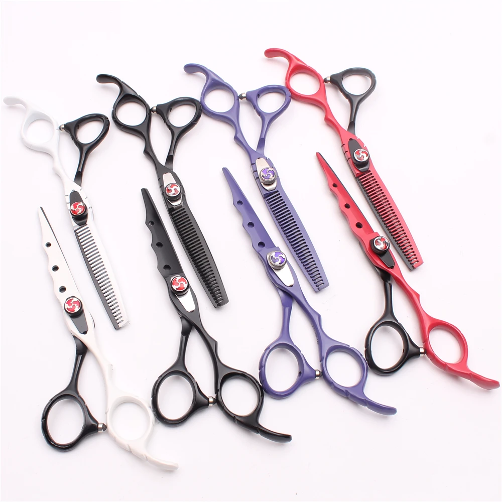 

6 inch 17.5cm Japan 440C Professional Human Hair Scissors Hairdressing Cutting Shears Thinning Scissors Hair Styling Tools C1019