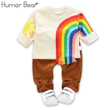 Humor Bear/ новые рождественские комплекты одежды для маленьких девочек костюм для мальчиков модная дизайнерская футболка+ штаны для мальчиков от 1 до 5 лет