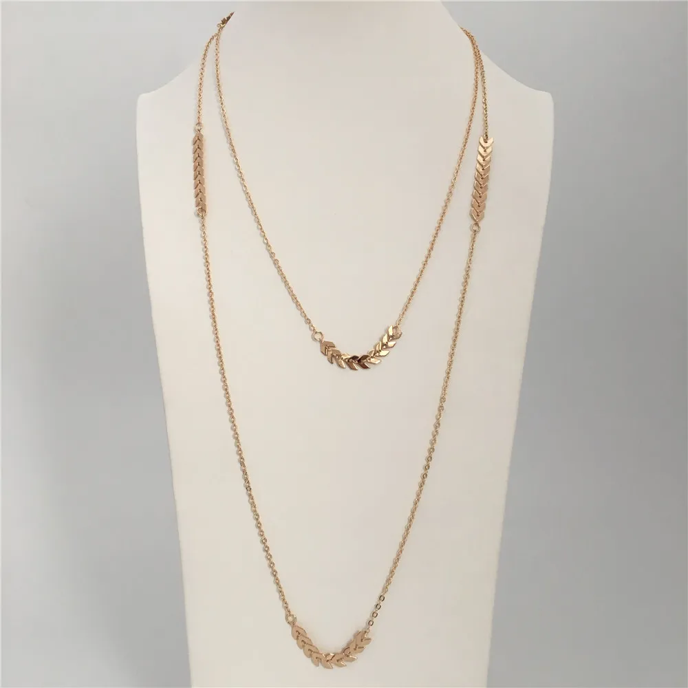 TRENDY WOMEN NECKLACE GOLD COLOR PLATING LONG CHAIN NECKLACE FOR WOMEN GIRL