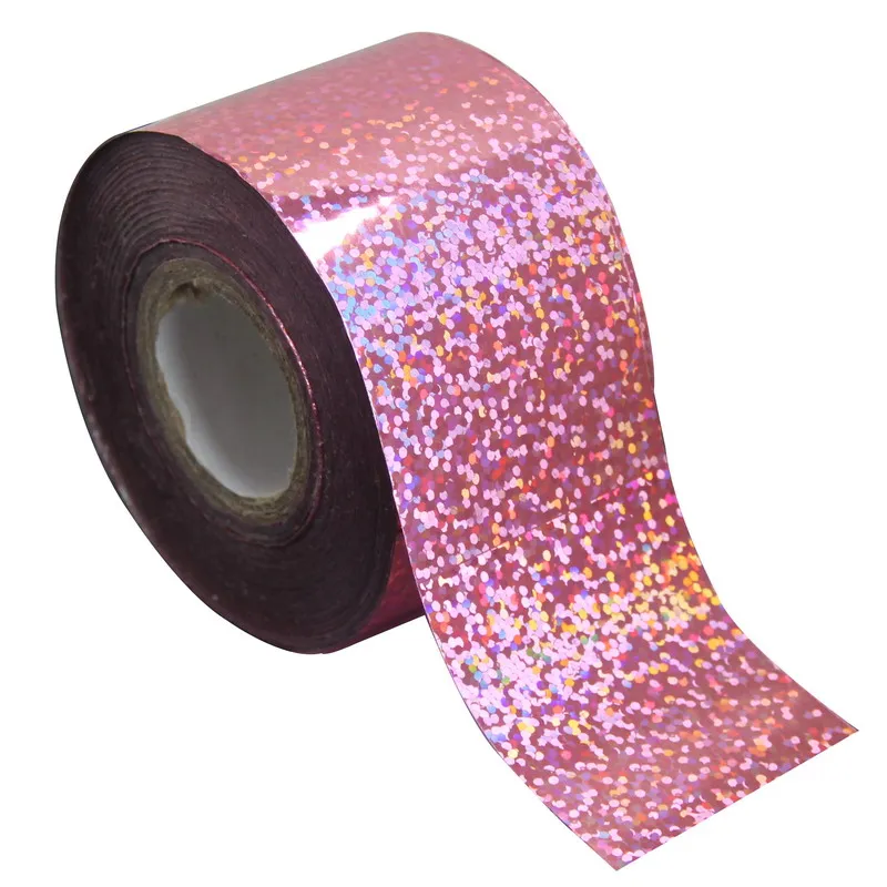 

120M*4cm Shine Shiny Sweet Pink Nail Foil Roll Harajuku Style Dot Laser Transfer Nail Foil DIY Decoration Universe Decal WY244
