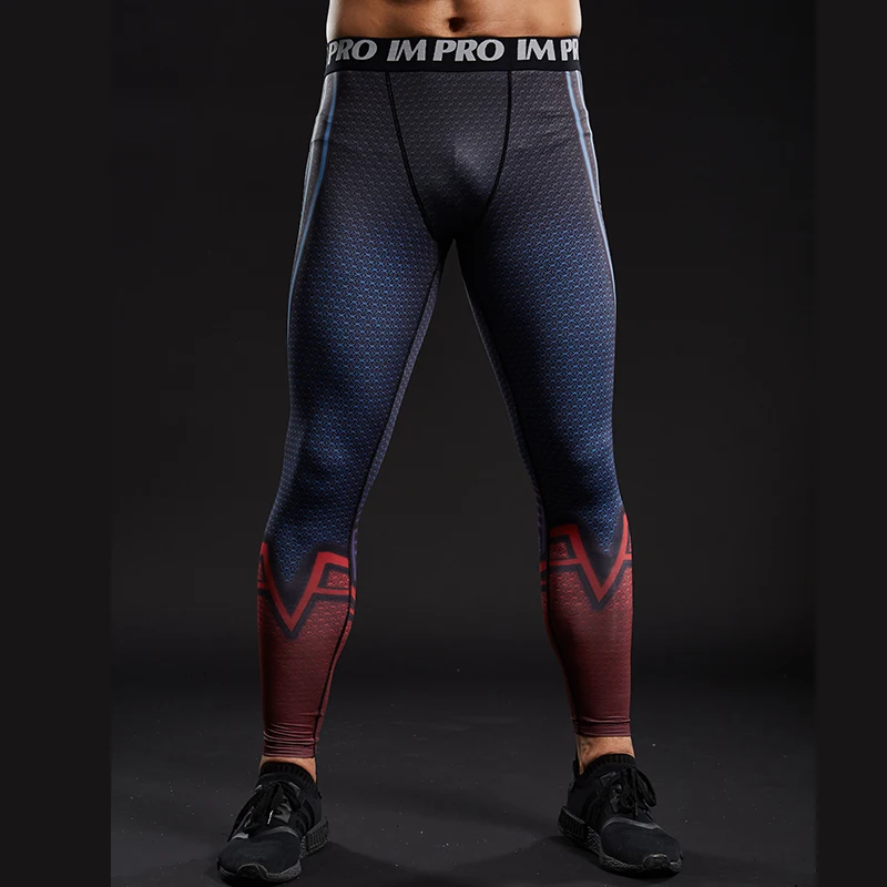 Superman 3D Printed Leggings Men Pattern Compression
