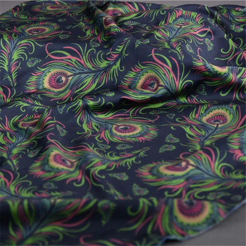

FYS62 50*150cm Peacock Feather Silk Fabric High Quality Guangdong Gauze Cheongsam Fabric DIY Fabric For Sewing Handmade Fabrics