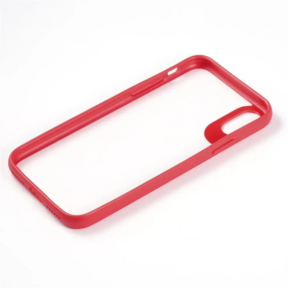 

10pcs Red Soft TPU Edge Transparent Phone Back Cases Shell Protective Cover For iPhone X