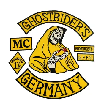 

GHOSTRIDER'S GERMANY BACKING Embroidered punk biker Patches Clothes Stickers Apparel Accessories Badge 7 PCS/LOT
