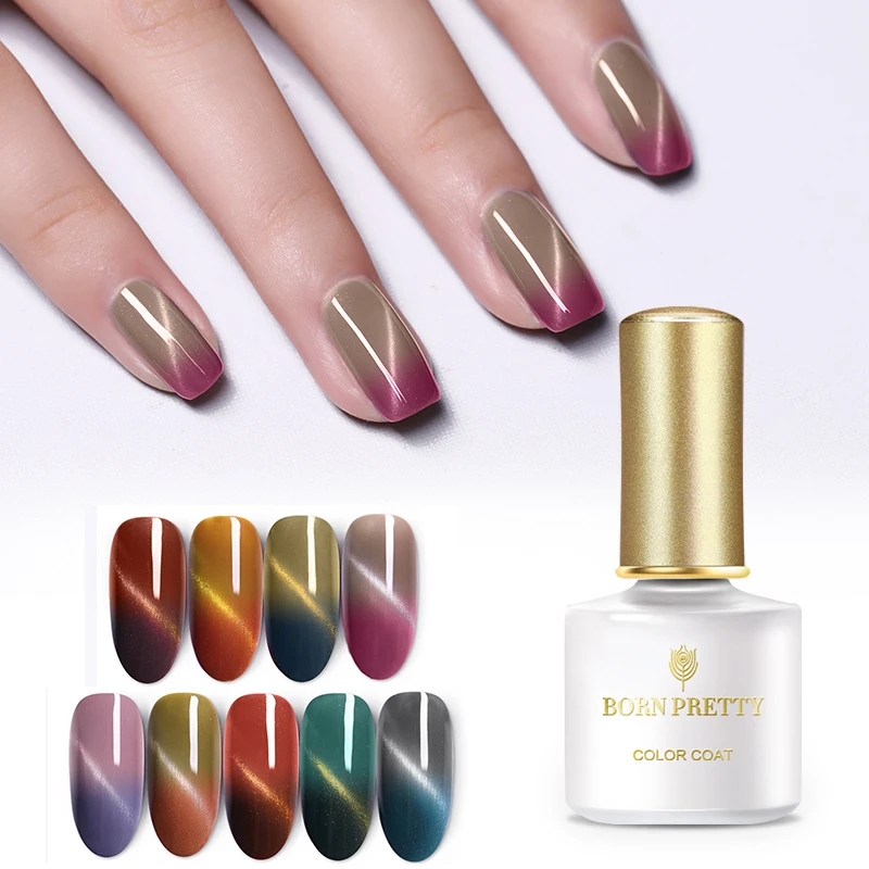 

BORN PRETTY Thermal Magnetic Nail Gel 6ml Cat Eye Temperature Color Changing Gel Polish Soak Off Nail Art UV Gel Varnish Lacquer