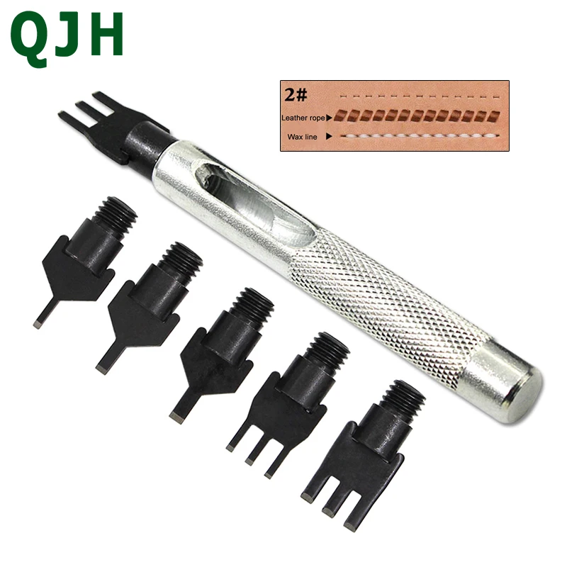 

7Pcs/lot DIY Leathercraft Tools 2.5/3mm spacing Leather Hole Punches Stitching Punch Tool 1+3 Prong Leather parallel hole tool