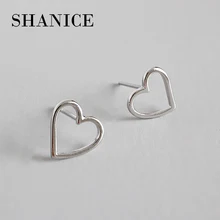 SHANICE стерлингового серебра 925 трендовые геометрические милые серьги-гвоздики в форме сердца для мужчин и женщин модные ювелирные украшения, серьги Brincos