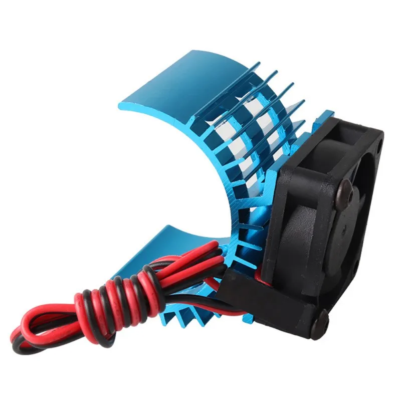 Blue RC Parts Electric Car Motor Heatsink Cover + Cooling Fan For 1:10 HSP RC Car 540 550 3650 Size Motor Heat Sink