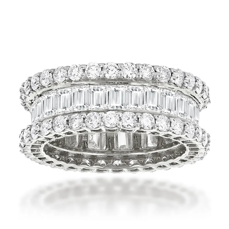 Vecalon 8 стилей блеск обещание обручальное кольцо 925 пробы серебро AAAAA Циркон Cz Обручальные кольца для мужчин и женщин ювелирные изделия - Цвет основного камня: 2